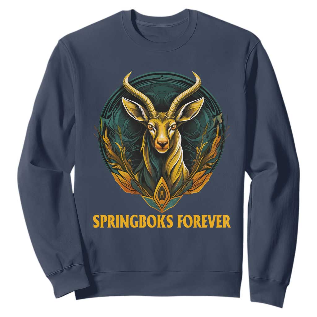 South Africa Rugby Sweatshirt Springboks Forever Stronger Together Go Bokke TS02 Navy Printyourwear