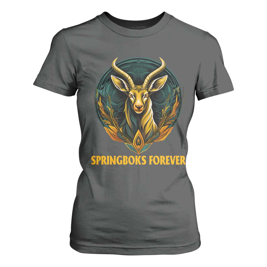 South Africa Rugby Springboks T Shirt For Women Forever Stronger Together Go Bokke TS02 Dark Heather Print Your Wear