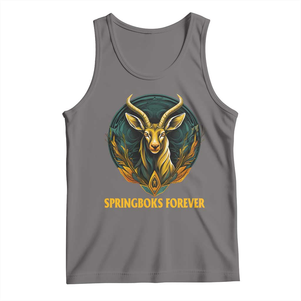 South Africa Rugby Springboks Tank Top Forever Stronger Together Go Bokke TS02 Deep Heather Print Your Wear