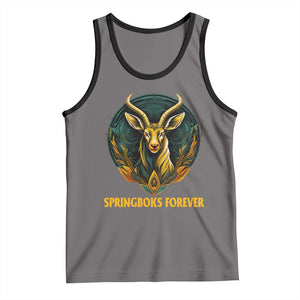South Africa Rugby Springboks Tank Top Forever Stronger Together Go Bokke TS02 Deep Heather Black Print Your Wear