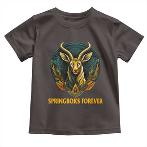 South Africa Rugby Springboks Toddler T Shirt Forever Stronger Together Go Bokke TS02 Dark Chocolate Print Your Wear