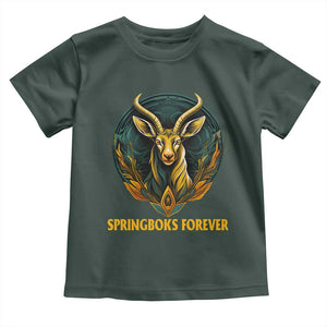 South Africa Rugby Springboks Toddler T Shirt Forever Stronger Together Go Bokke TS02 Dark Forest Green Print Your Wear