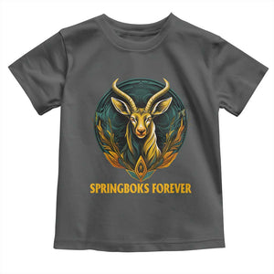 South Africa Rugby Springboks Toddler T Shirt Forever Stronger Together Go Bokke TS02 Dark Heather Print Your Wear