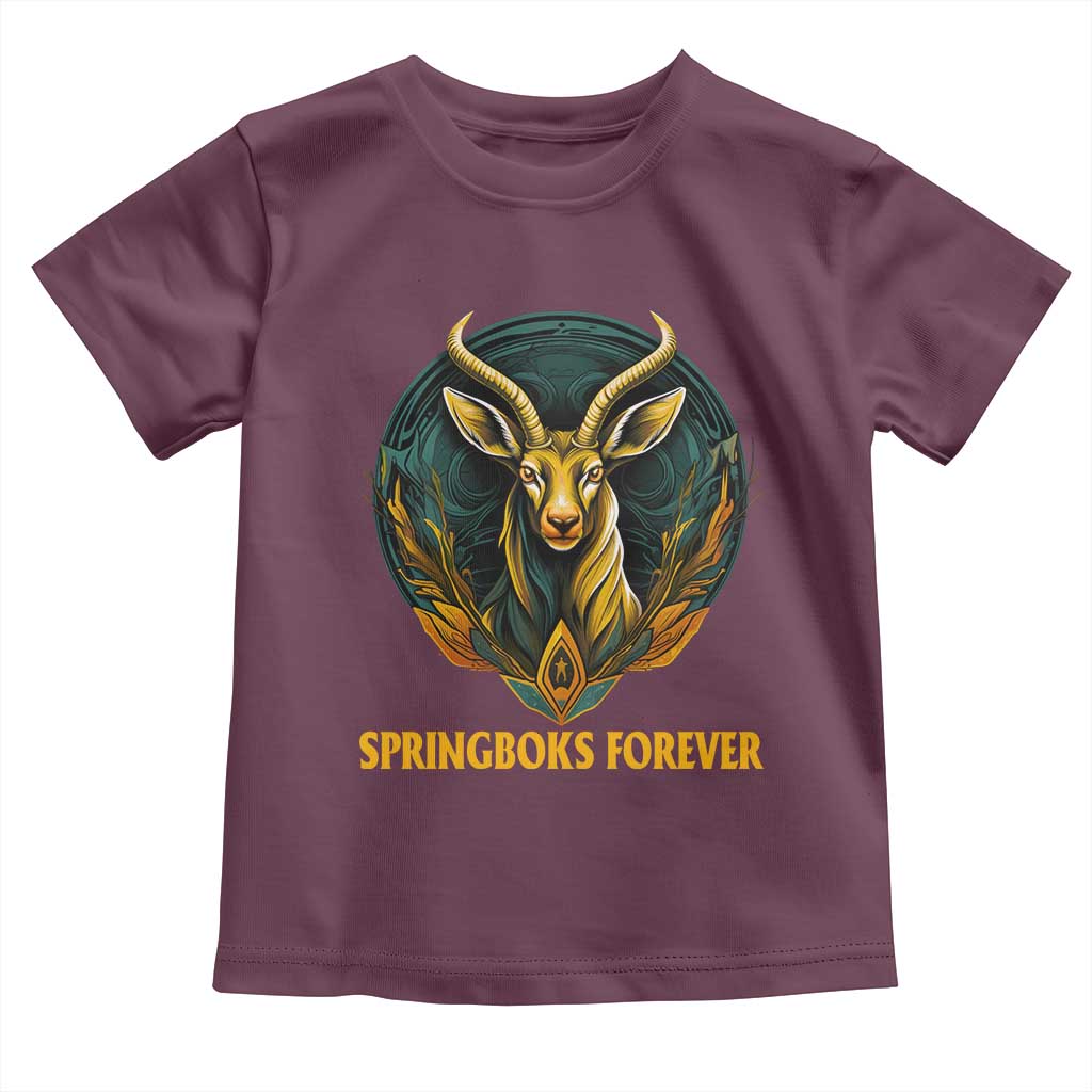 South Africa Rugby Springboks Toddler T Shirt Forever Stronger Together Go Bokke TS02 Maroon Print Your Wear