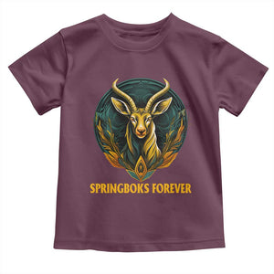 South Africa Rugby Springboks Toddler T Shirt Forever Stronger Together Go Bokke TS02 Maroon Print Your Wear