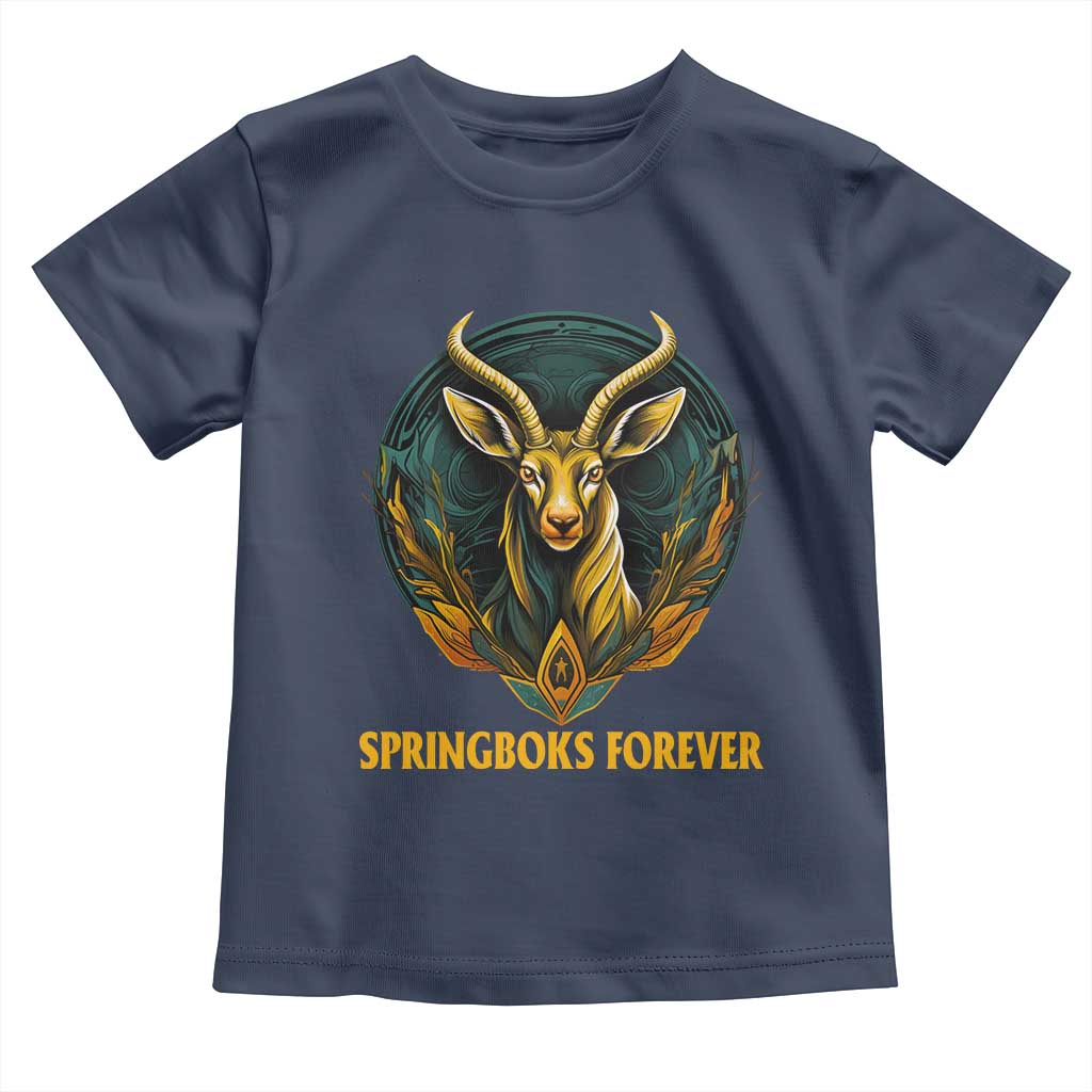South Africa Rugby Springboks Toddler T Shirt Forever Stronger Together Go Bokke TS02 Navy Print Your Wear