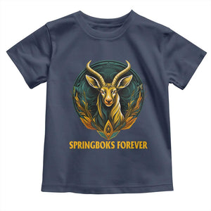 South Africa Rugby Springboks Toddler T Shirt Forever Stronger Together Go Bokke TS02 Navy Print Your Wear