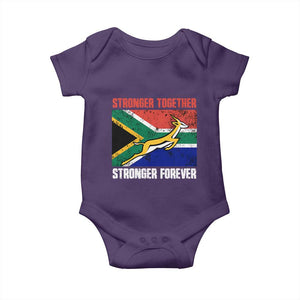 South Africa Rugby Springboks Baby Onesie Stronger Together Stronger Forever Go Bokke TS02 Purple Print Your Wear
