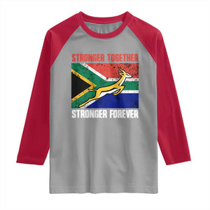 South Africa Rugby Springboks Raglan Shirt Stronger Together Stronger Forever Go Bokke TS02 Sport Gray Red Print Your Wear
