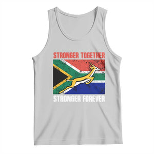 South Africa Rugby Springboks Tank Top Stronger Together Stronger Forever Go Bokke TS02 Ash Print Your Wear