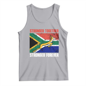South Africa Rugby Springboks Tank Top Stronger Together Stronger Forever Go Bokke TS02 Athletic Heather Print Your Wear