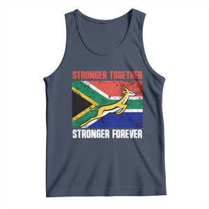 South Africa Rugby Springboks Tank Top Stronger Together Stronger Forever Go Bokke TS02 Navy Print Your Wear