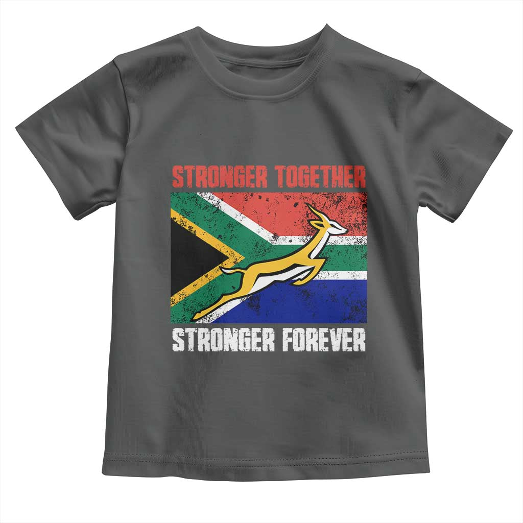 South Africa Rugby Springboks Toddler T Shirt Stronger Together Stronger Forever Go Bokke TS02 Dark Heather Print Your Wear