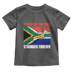 South Africa Rugby Springboks Toddler T Shirt Stronger Together Stronger Forever Go Bokke TS02 Dark Heather Print Your Wear