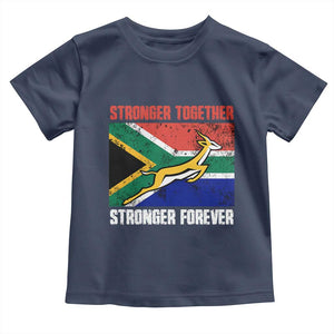 South Africa Rugby Springboks Toddler T Shirt Stronger Together Stronger Forever Go Bokke TS02 Navy Print Your Wear