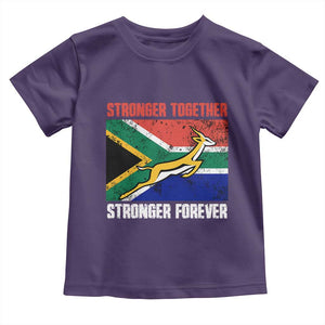South Africa Rugby Springboks Toddler T Shirt Stronger Together Stronger Forever Go Bokke TS02 Purple Print Your Wear