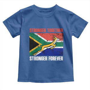 South Africa Rugby Springboks Toddler T Shirt Stronger Together Stronger Forever Go Bokke TS02 Royal Blue Print Your Wear