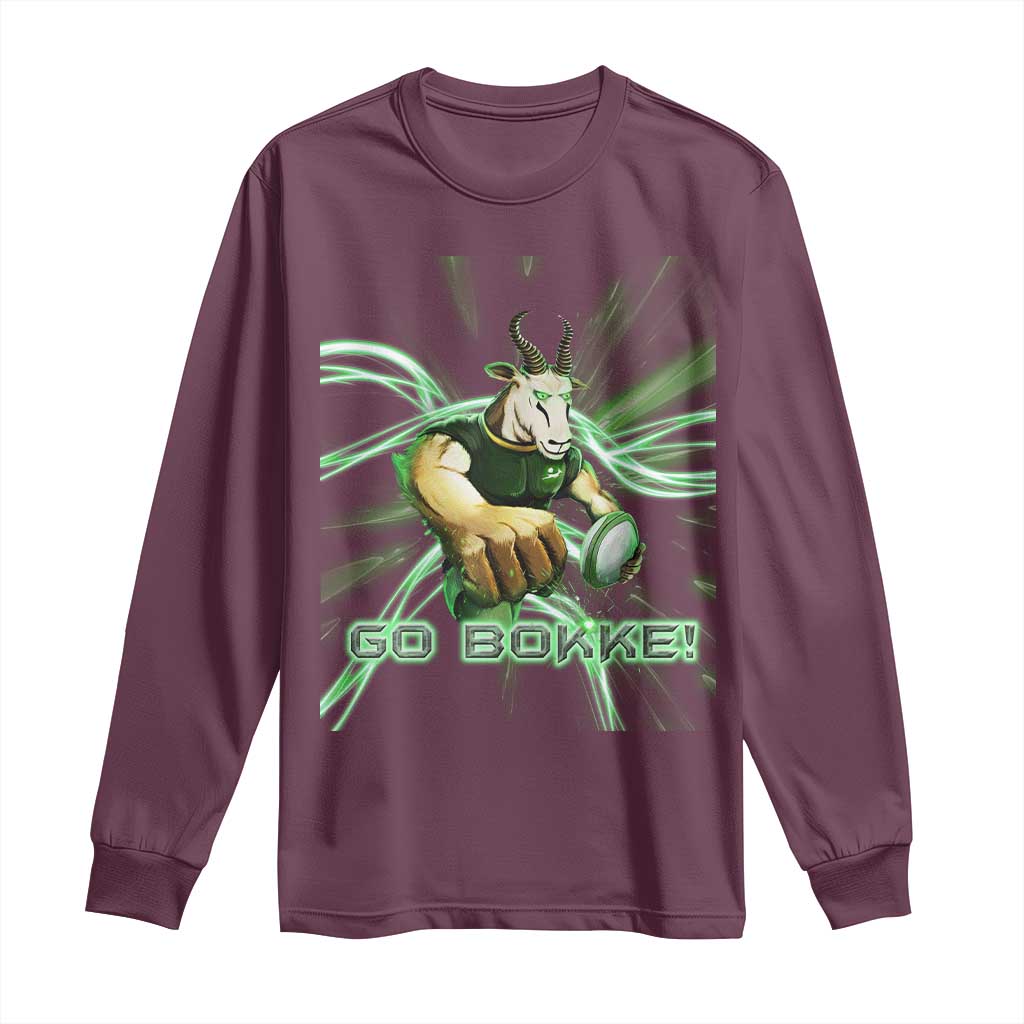 South Africa Rugby Springboks Long Sleeve Shirt Go Bokke Forever Stronger Together TS02 Maroon Print Your Wear