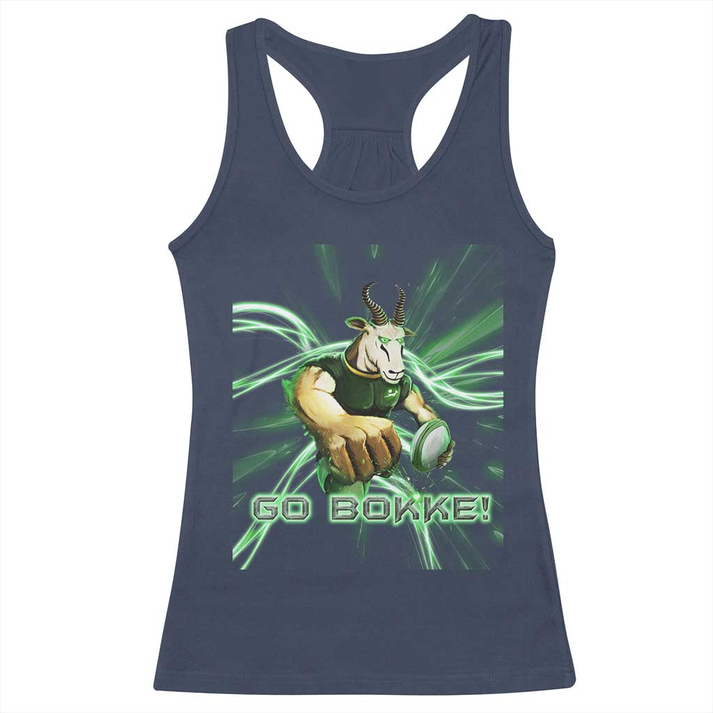 South Africa Rugby Springboks Racerback Tank Top Go Bokke Forever Stronger Together TS02 Navy Print Your Wear