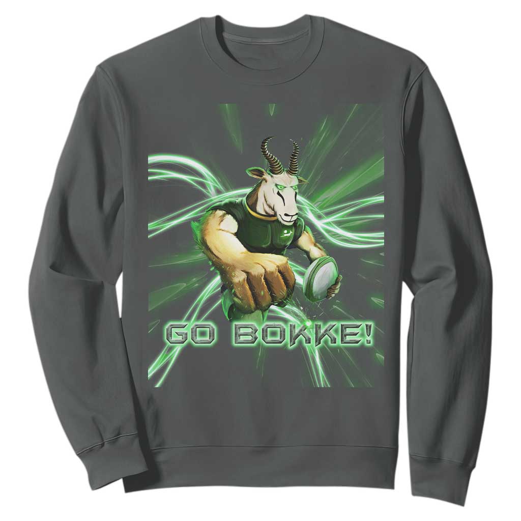 South Africa Rugby Sweatshirt Go Bokke Springboks Forever Stronger Together TS02 Dark Heather Printyourwear