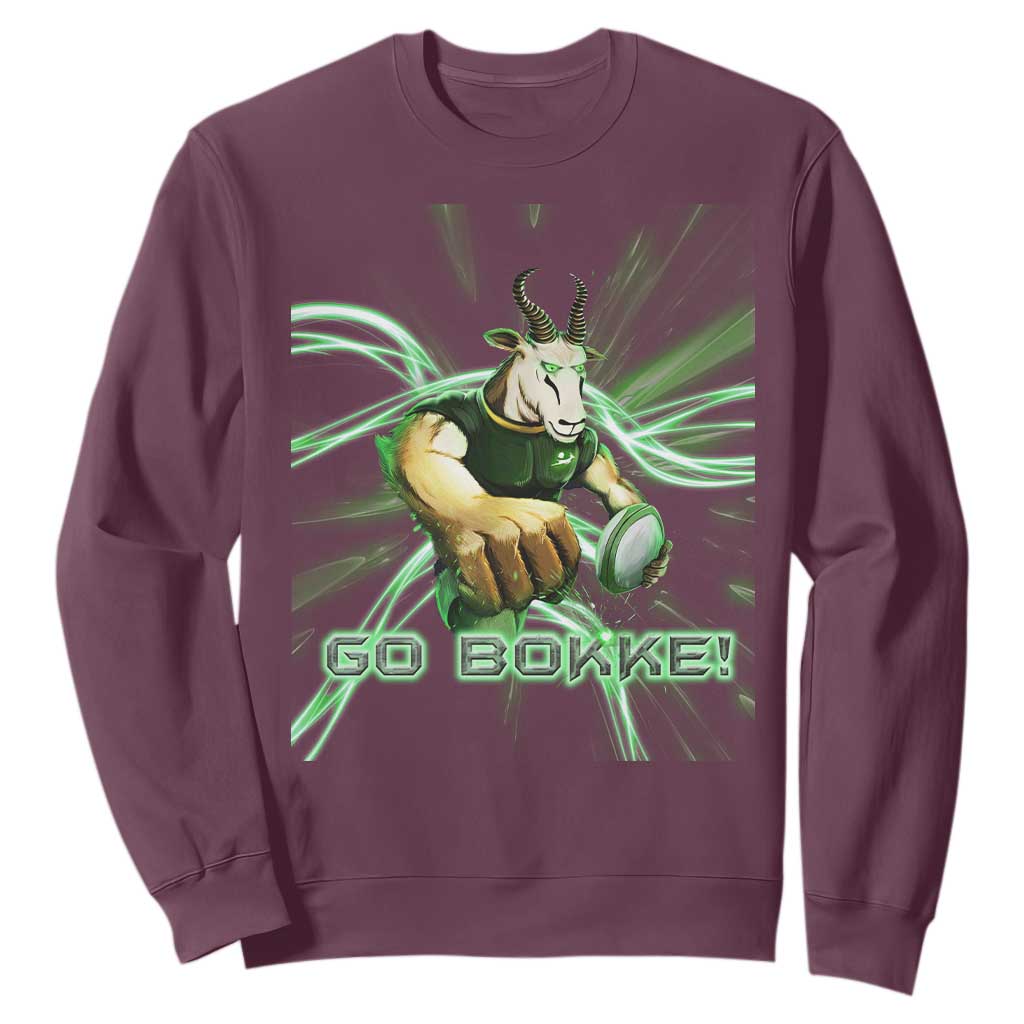 South Africa Rugby Sweatshirt Go Bokke Springboks Forever Stronger Together TS02 Maroon Printyourwear