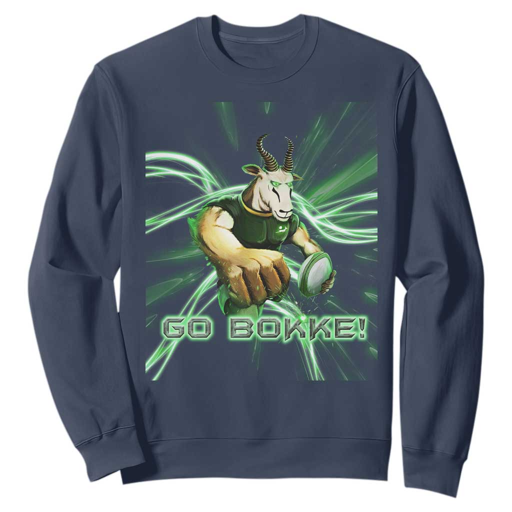 South Africa Rugby Sweatshirt Go Bokke Springboks Forever Stronger Together TS02 Navy Printyourwear