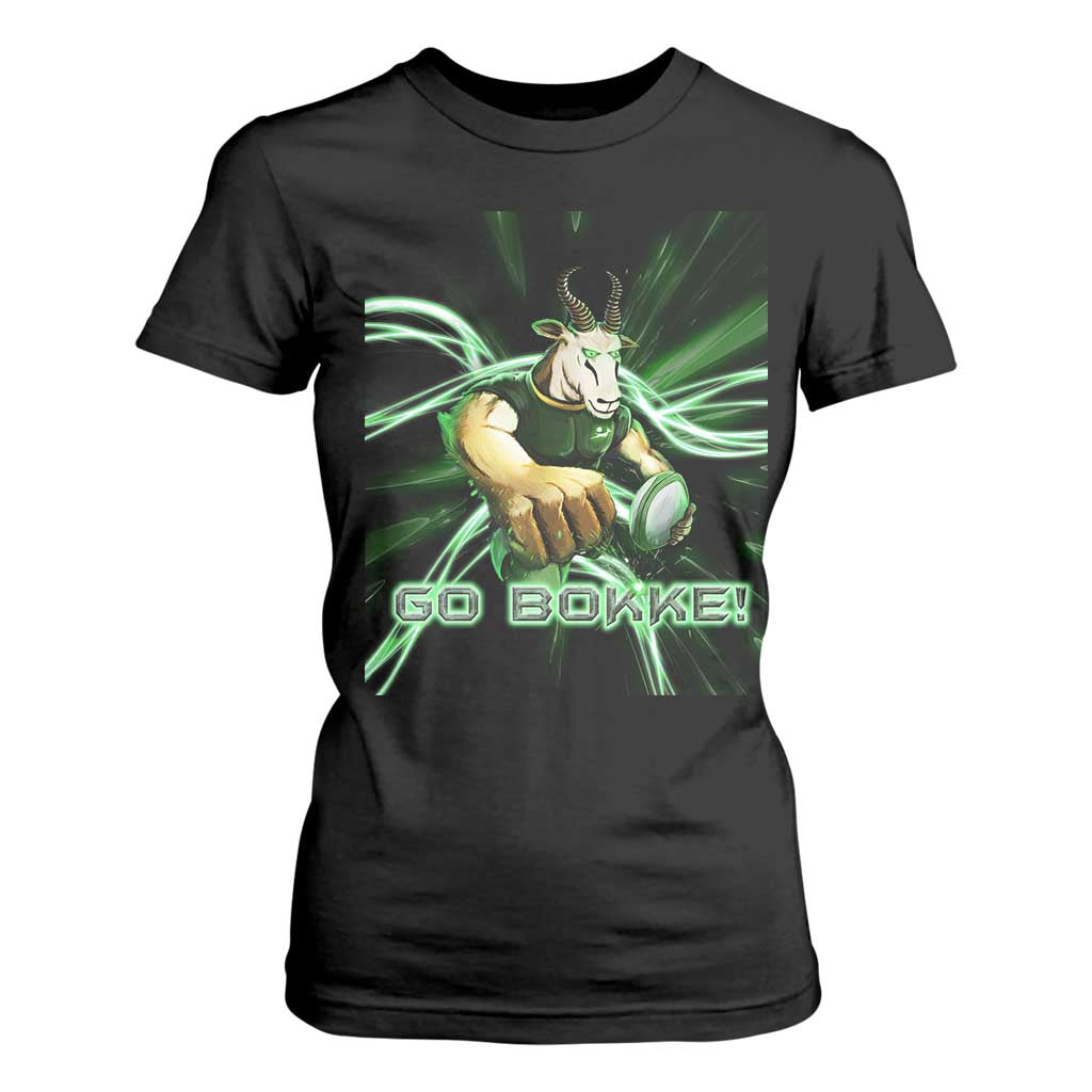 South Africa Rugby Springboks T Shirt For Women Go Bokke Forever Stronger Together TS02 Black Print Your Wear
