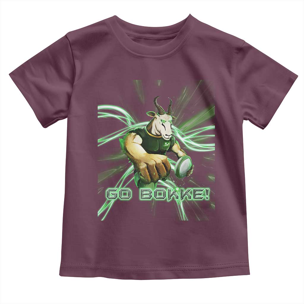 South Africa Rugby Springboks Toddler T Shirt Go Bokke Forever Stronger Together TS02 Maroon Print Your Wear
