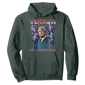 Trump 2025 Hoodie Take America Back Golden Age Vintage 90s Bootleg TS02 Dark Forest Green Print Your Wear