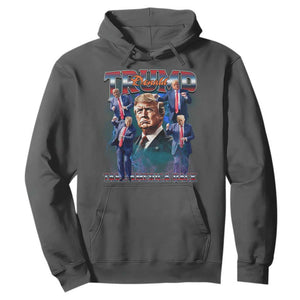Trump 2025 Hoodie Take America Back Golden Age Vintage 90s Bootleg TS02 Dark Heather Print Your Wear