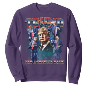 Trump 2025 Sweatshirt Take America Back Golden Age Vintage 90s Bootleg TS02 Purple Print Your Wear