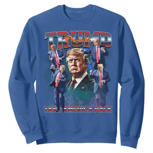 Trump 2025 Sweatshirt Take America Back Golden Age Vintage 90s Bootleg TS02 Royal Blue Print Your Wear