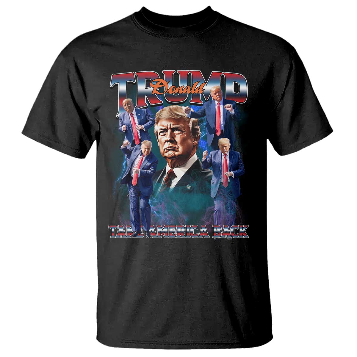 Trump 2025 T Shirt Take America Back Golden Age Vintage 90s Bootleg TS02 Black Print Your Wear