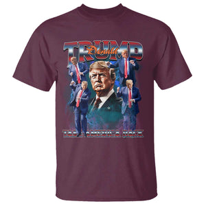 Trump 2025 T Shirt Take America Back Golden Age Vintage 90s Bootleg TS02 Maroon Print Your Wear