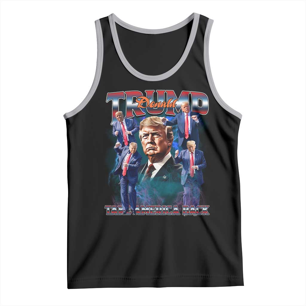 Trump 2025 Tank Top Take America Back Golden Age Vintage 90s Bootleg TS02 Black Athletic Heather Print Your Wear