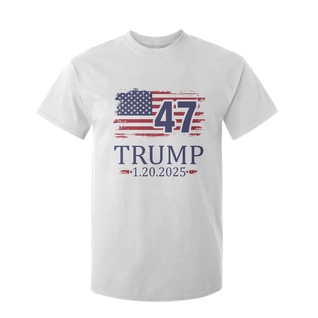 President Trump Inauguration Day 2025 T Shirt For Kid 47th President January 20th American Flag TS02 White Print Your Wear