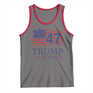 President Trump Inauguration Day 2025 Tank Top 47th President January 20th American Flag TS02 Deep Heather Red Print Your Wear
