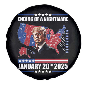 President Trump Inauguration Day 2025 Spare Tire Cover Ending Of A Nightmare January 20th 2025 Red States Map TS02 Print Your Wear