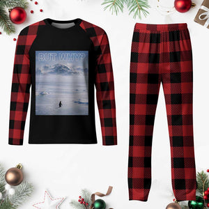 Funny Nihilist Penguin But Why Meme Plaid Pajama Set Existential Arctic Scene Icy Wilderness Quiet Thinkers TS02 Buffalo Plaid Print Your Wear