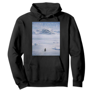 Funny Nihilist Penguin But Why Meme Hoodie Existential Arctic Scene Icy Wilderness Quiet Thinkers TS02 Black Print Your Wear