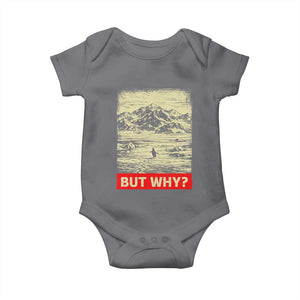 Retro Nihilist Penguin But Why Meme Baby Onesie Distressed Existential Moody Vintage Quiet Thinkers TS02 Charcoal Print Your Wear