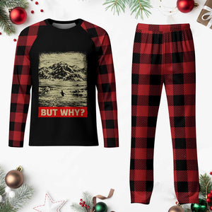 Retro Nihilist Penguin But Why Meme Plaid Pajama Set Distressed Existential Moody Vintage Quiet Thinkers TS02 Buffalo Plaid Print Your Wear