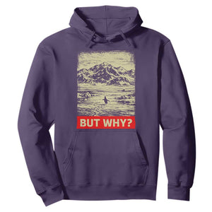 Retro Nihilist Penguin But Why Meme Hoodie Distressed Existential Moody Vintage Quiet Thinkers TS02 Purple Print Your Wear