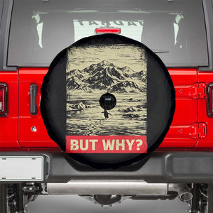 Retro Nihilist Penguin But Why Meme Spare Tire Cover Distressed Existential Moody Vintage Quiet Thinkers TS02 Black Print Your Wear