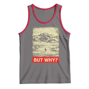 Retro Nihilist Penguin But Why Meme Tank Top Distressed Existential Moody Vintage Quiet Thinkers TS02 Deep Heather Red Print Your Wear