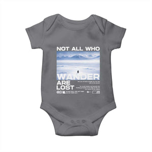 Not All Those Who Wander Are Lost Nihilist Penguin Baby Onesie Existential Deep Emotional Meme Deep Thinkers TS02 Charcoal Print Your Wear