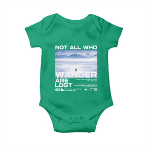 Not All Those Who Wander Are Lost Nihilist Penguin Baby Onesie Existential Deep Emotional Meme Deep Thinkers TS02 Irish Green Print Your Wear