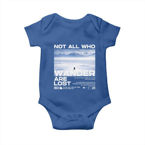 Not All Those Who Wander Are Lost Nihilist Penguin Baby Onesie Existential Deep Emotional Meme Deep Thinkers TS02 Royal Blue Print Your Wear