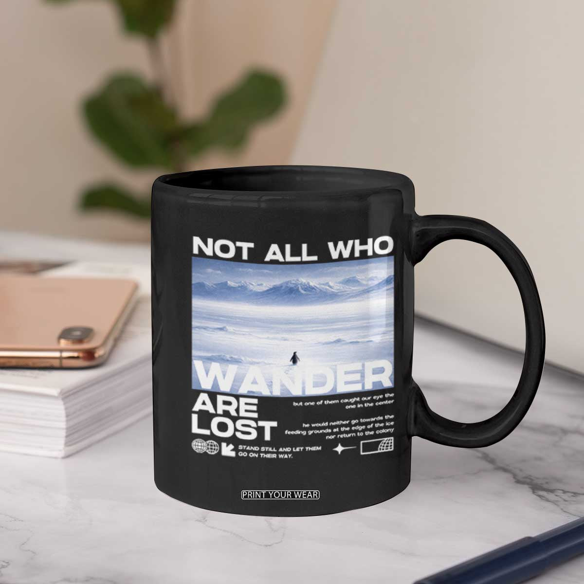 Not All Those Who Wander Are Lost Nihilist Penguin Coffee Mug Existential Deep Emotional Meme Deep Thinkers TS02 Print Your Wear