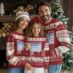 Not All Those Who Wander Are Lost Nihilist Penguin Ugly Christmas Sweater Existential Deep Emotional Meme Deep Thinkers TS02 Red Beige Print Your Wear